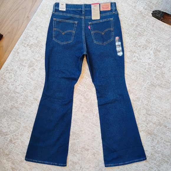 NWT 31x30 12 Levi's 726 Flare High Rise Stretch Medium Dark Wash Denim Jeans NEW - Picture 10 of 11